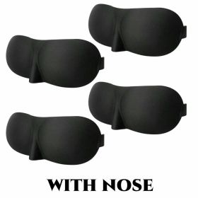 3D Contoured Sleep Mask 100% Light Blocking Eye Mask Ultra-Soft Skin-Friendly Material Breathable Eye Cover For Rest Travel Yoga (Color: 4pcs with nose)
