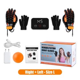 Upgraded Left Right Hand Massage Rehabilitation Robot Gloves Device for Stroke Hemiplegia Hand Function Recovery Finger Trainer (Color: 1 Pair L)