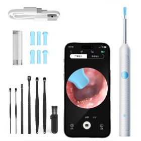 Wireless WiFi Ear Pick Otoscope Camera Borescope Luminous Ear Wax Cleaning Teeth Oral Inspection Health Care Ear Cleaner (Color: White-9pcs)