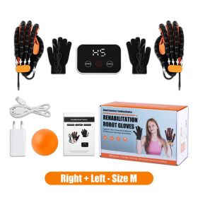 Upgraded Left Right Hand Massage Rehabilitation Robot Gloves Device for Stroke Hemiplegia Hand Function Recovery Finger Trainer (Color: 1 Pair M)