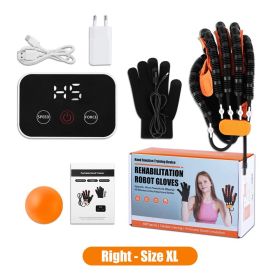 Upgraded Left Right Hand Massage Rehabilitation Robot Gloves Device for Stroke Hemiplegia Hand Function Recovery Finger Trainer (Color: Right XL)