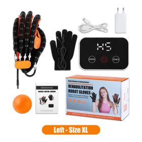 Upgraded Left Right Hand Massage Rehabilitation Robot Gloves Device for Stroke Hemiplegia Hand Function Recovery Finger Trainer (Color: Left XL)